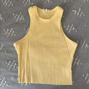 PacSun Light Yellow Ribbed Tank Top